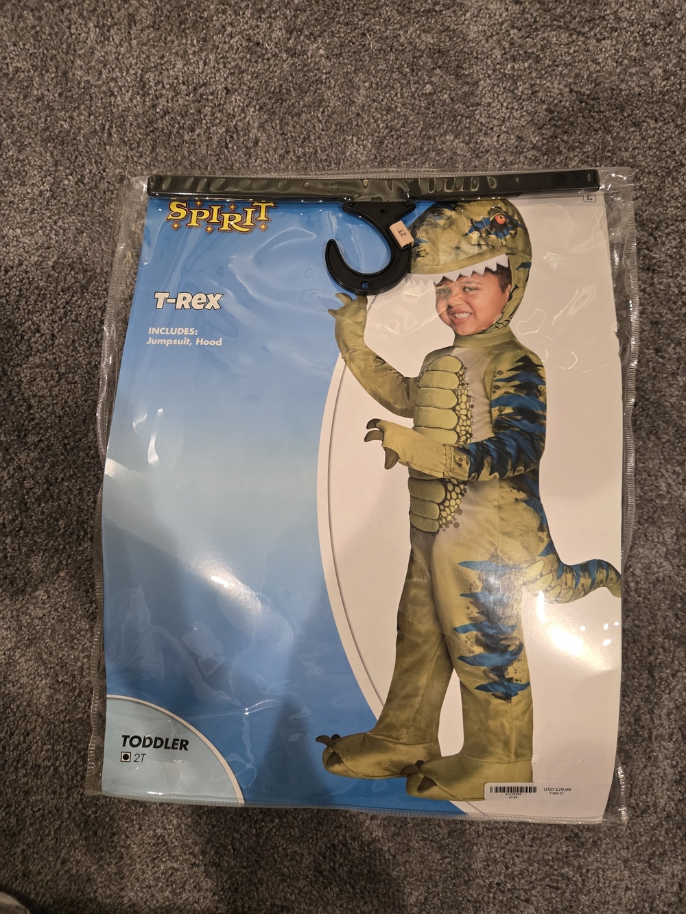 Spirit Olive Green and Blue T-Rex Toddler Costume